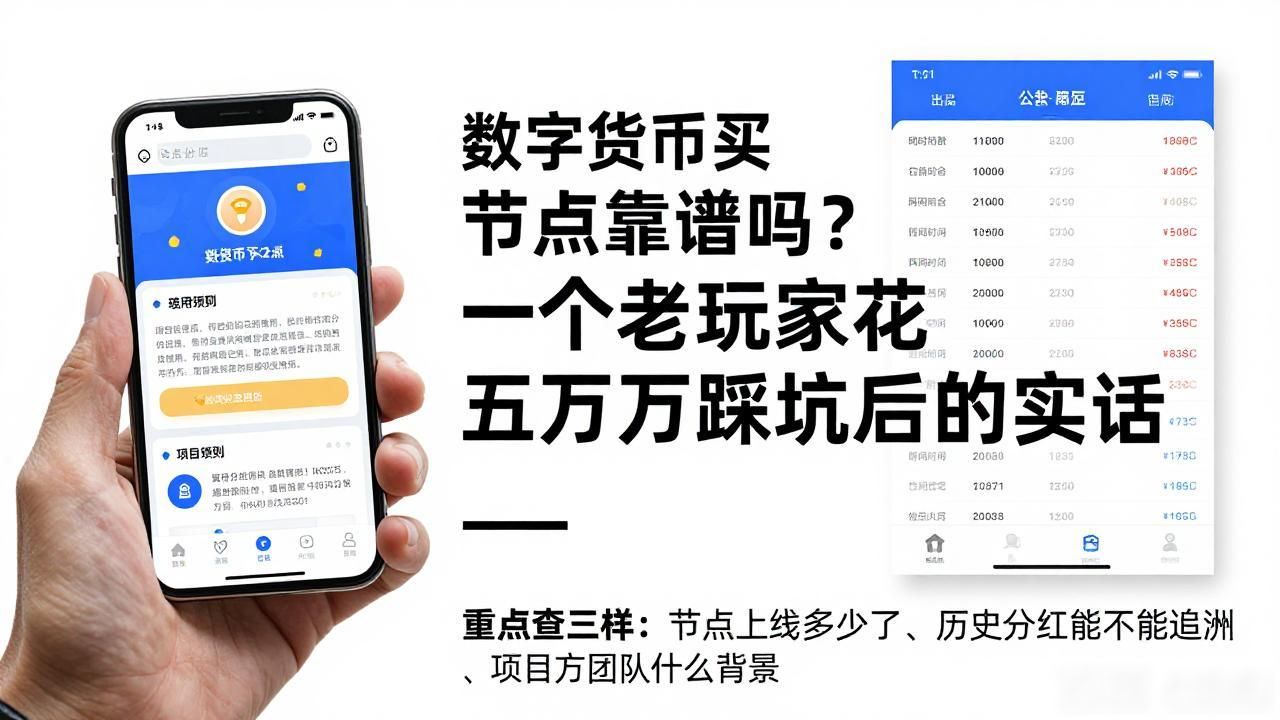 数字货币买节点靠谱吗？一个老玩家花五万踩坑后的实话