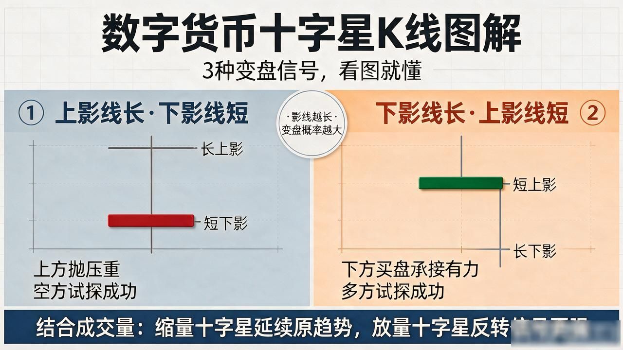 数字货币十字星K线图解：3种变盘信号，看图就懂