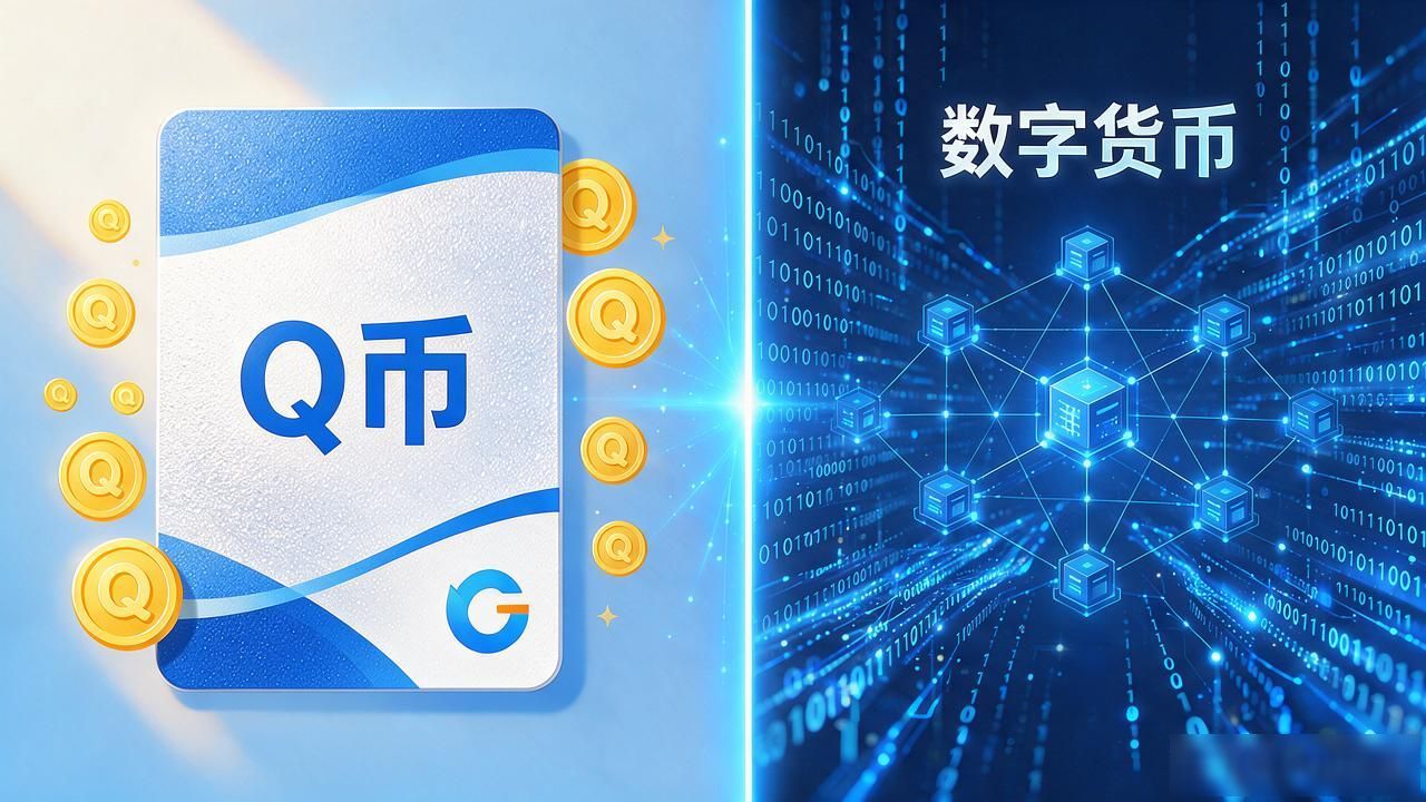 Q币不是数字货币，说白了就是腾讯的虚拟货币充值卡