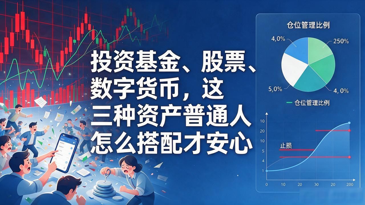 投资基金、股票、数字货币，这三种资产普通人怎么搭配才安心