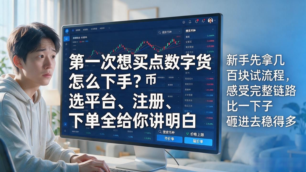 第一次想买点数字货币怎么下手？选平台、注册、下单全给你讲明白