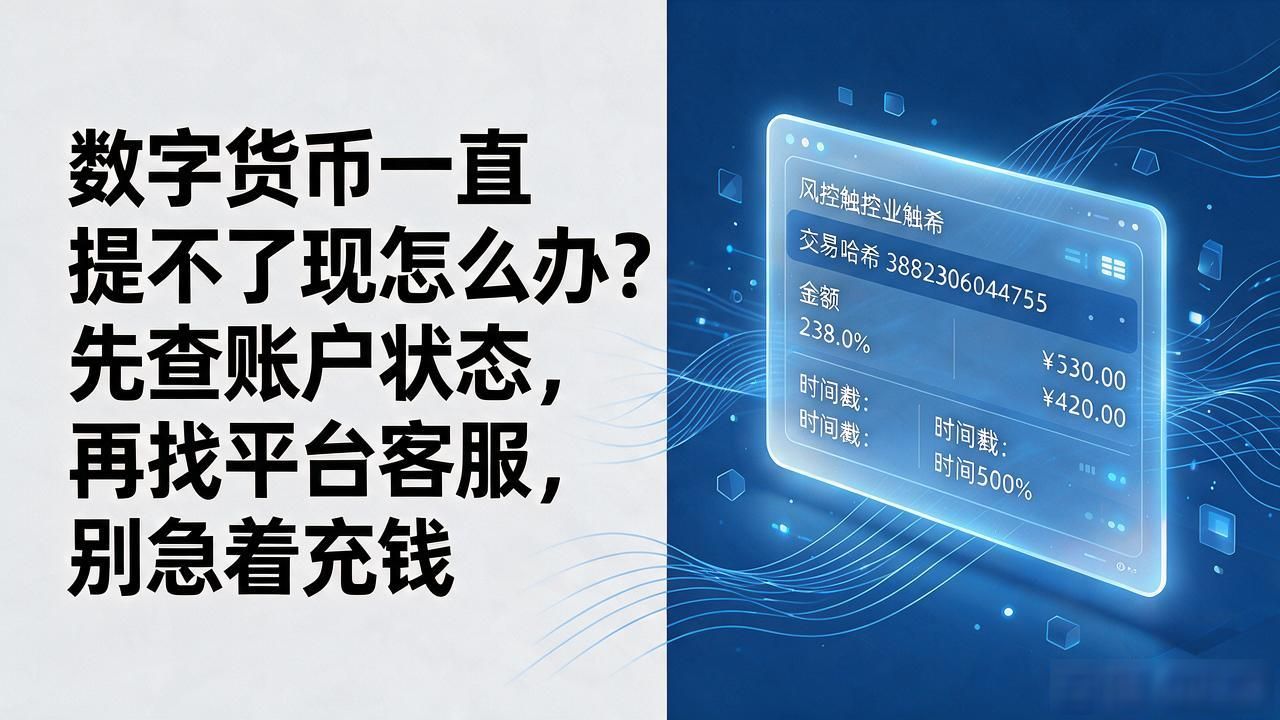 数字货币一直提不了现怎么办？先查账户状态，再找平台客服，别急着充钱