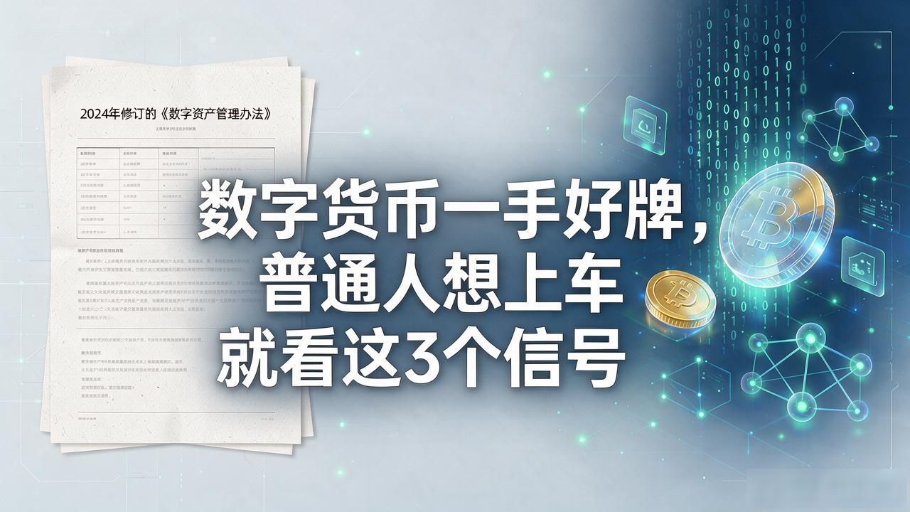 数字货币一手好牌，普通人想上车就看这3个信号