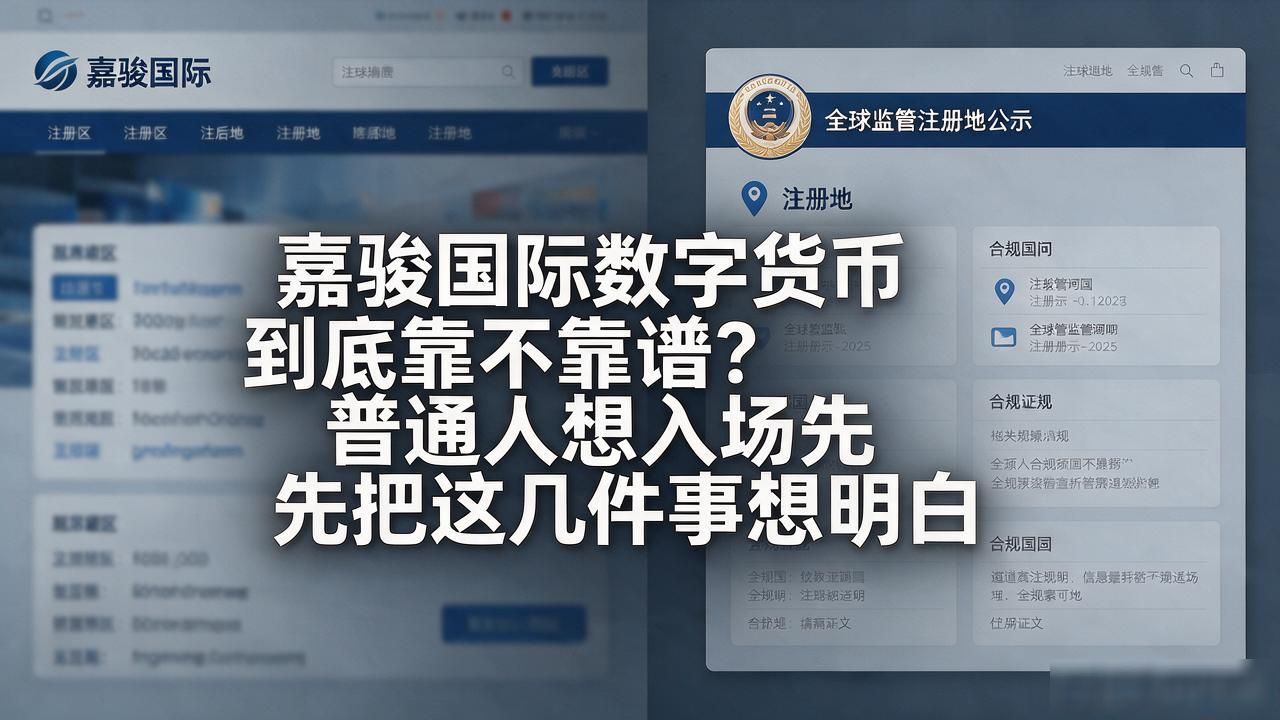 嘉骏国际数字货币到底靠不靠谱？普通人想入场先把这几件事想明白