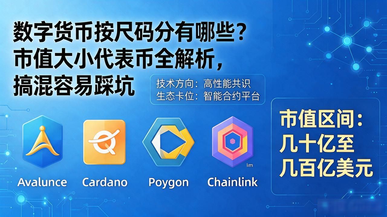数字货币按尺码分有哪些？市值大小代表币全解析，搞混容易踩坑