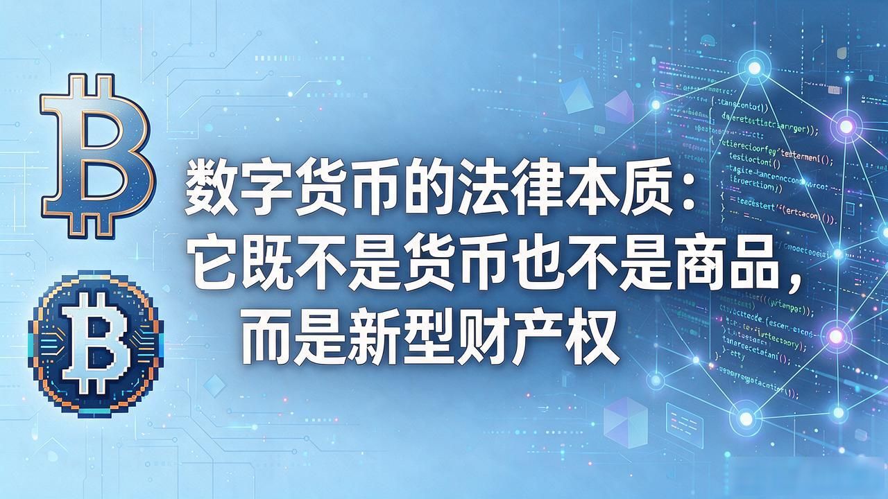 数字货币的法律本质：它既不是货币也不是商品，而是新型财产权