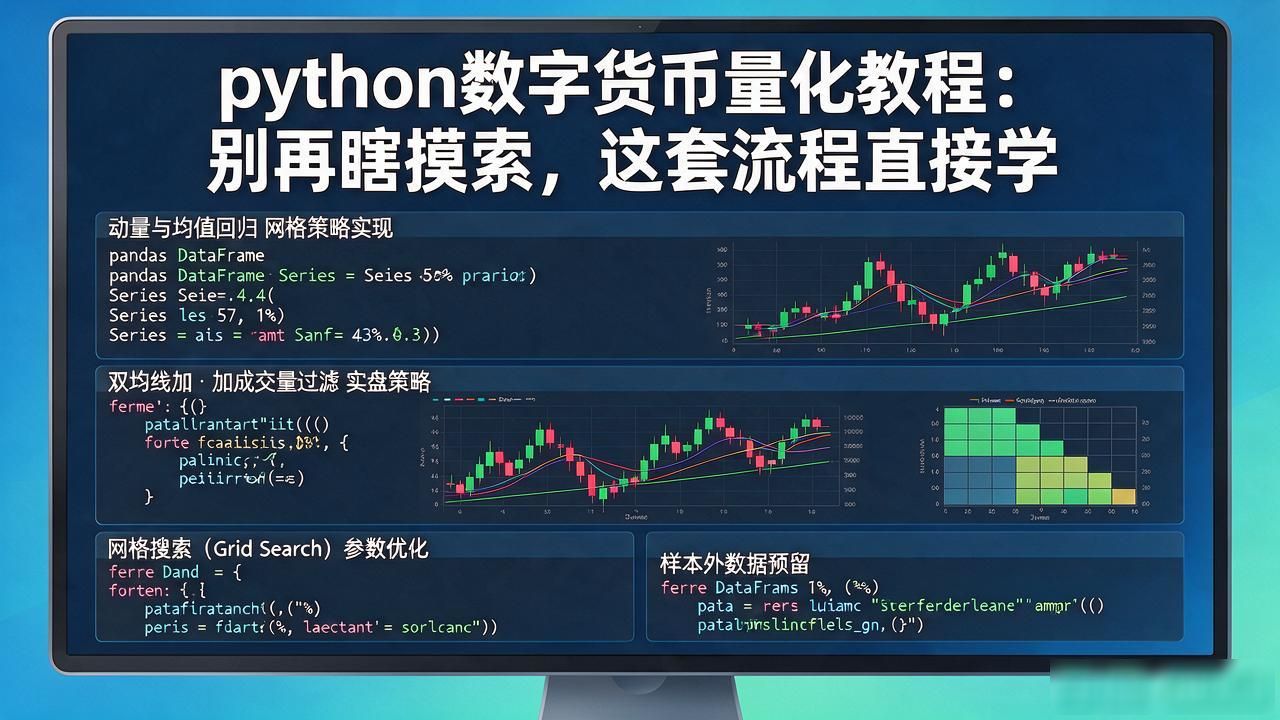 python数字货币量化教程：别再瞎摸索，这套流程直接学