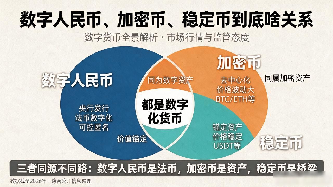 想了解数字货币具体情况？数字人民币、加密币、稳定币到底啥关系
